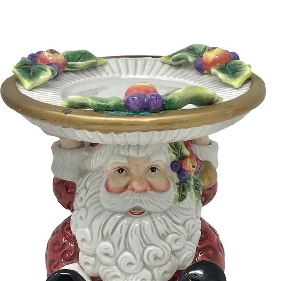 Fitz & Floyd Santa Claus Ceramic Candy Dish or Candle Holder - Picture 3 of 7